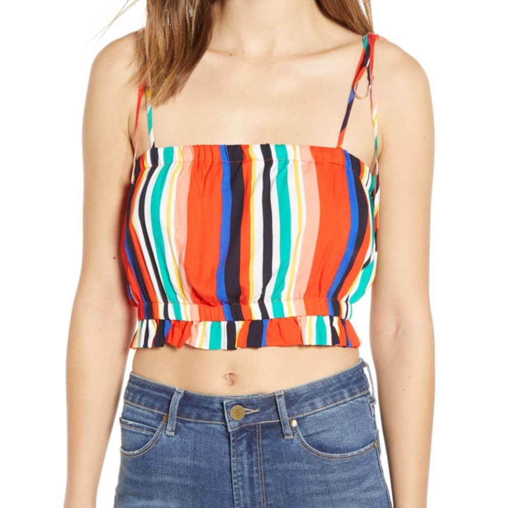 💕NWOT Multicolor Rainbow Crop Top